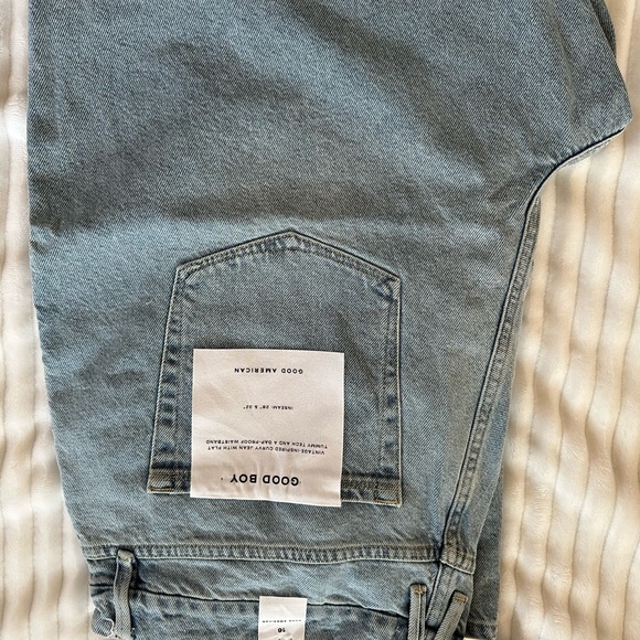 Good American Size 16 Distressed Good Boy Curve Crop Boyfriend Fit Jeans. - Picture 8 of 10